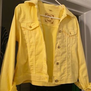 Michael Kors yellow jean jacket! Worn once, clean smoke free, pet free home. M